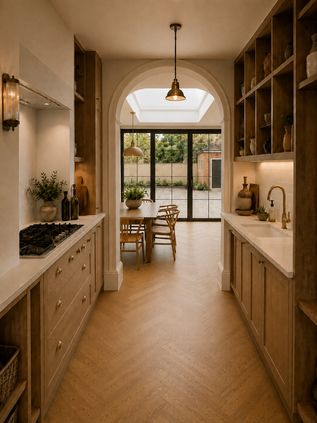 Fulham kitchen · bespoke joinery, dining extension and garden connection